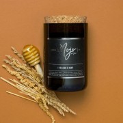 Candle | Reclaimed Wine Bottle | Tobacco + Hay